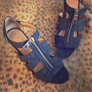 Denim Wedges